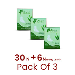 Bamboo Biodegradable Sanitary Pad, Regular - Pack 3