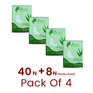 Bamboo Biodegradable Sanitary Pad, Regular - Pack 4